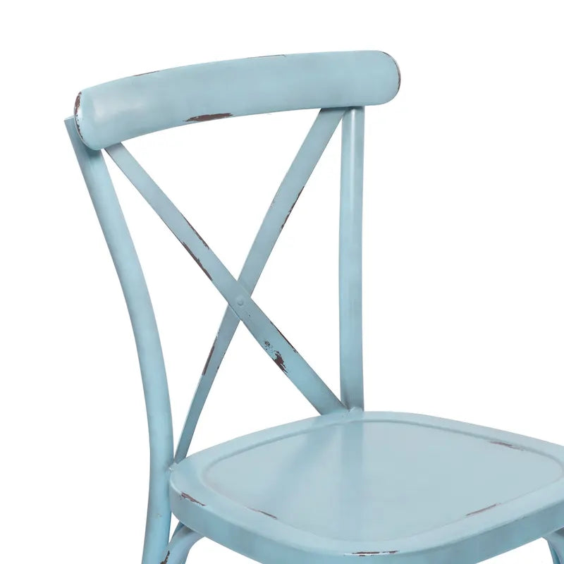 Iron Farmhouse Outdoor Dining Chair (Set of 2) - 22 x 19 x 35