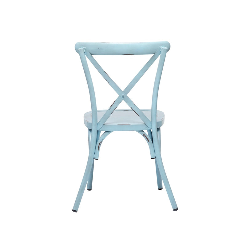 Iron Farmhouse Outdoor Dining Chair (Set of 2) - 22 x 19 x 35