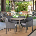 Damas Outdoor 5 Piece Wood and Wicker Dining Set by Christopher Knight Home
