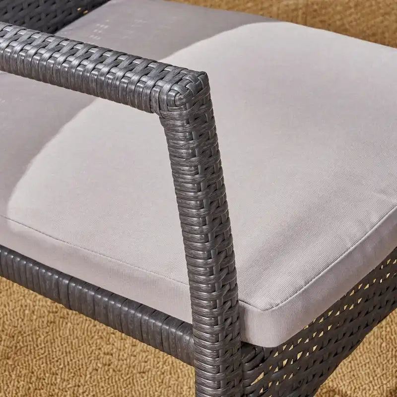 Stamford Outdoor 7-Piece Acacia Wood Dining Set with Wicker Chairs by Christopher Knight Home