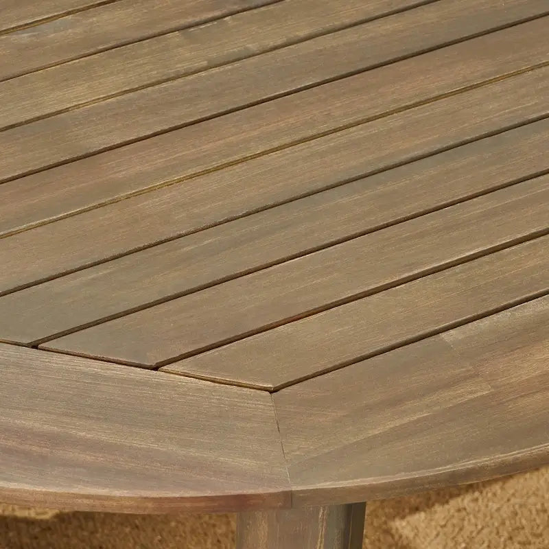 Stamford Outdoor 7-Piece Acacia Wood Dining Set with Wicker Chairs by Christopher Knight Home