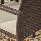 Stamford Outdoor 7-Piece Acacia Wood Dining Set with Wicker Chairs by Christopher Knight Home