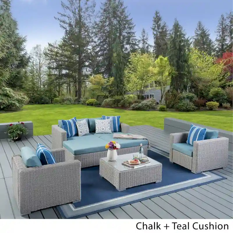 Santa Rosa Outdoor 7-piece Wicker Sectional Sofa Set with Cushions by Christopher Knight Home