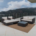 Santa Rosa Outdoor 7-piece Wicker Sectional Sofa Set with Cushions by Christopher Knight Home