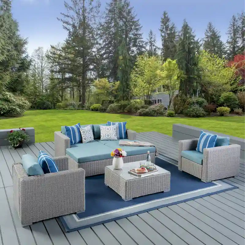 Santa Rosa Outdoor 7-piece Wicker Sectional Sofa Set with Cushions by Christopher Knight Home