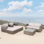 Santa Rosa Outdoor 7-piece Wicker Sectional Sofa Set with Cushions by Christopher Knight Home