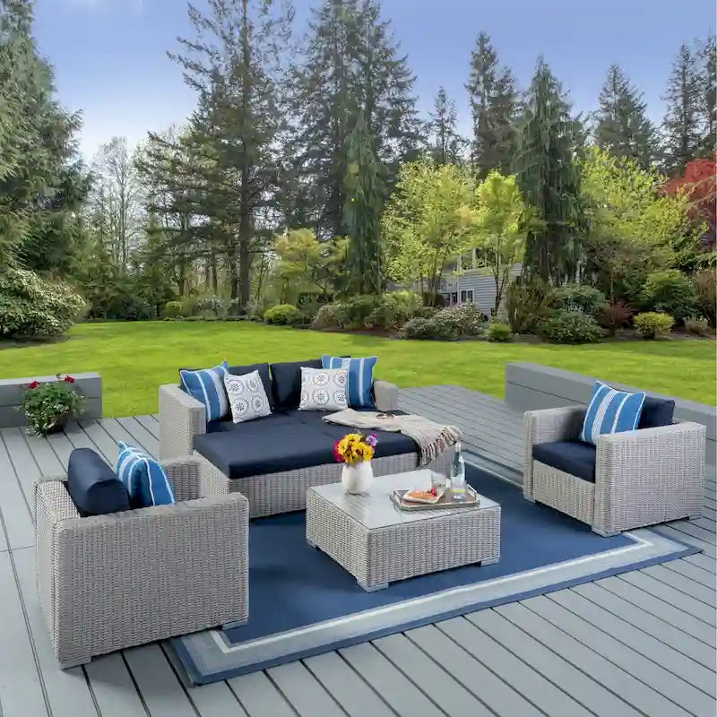 Santa Rosa Outdoor 7-piece Wicker Sectional Sofa Set with Cushions by Christopher Knight Home