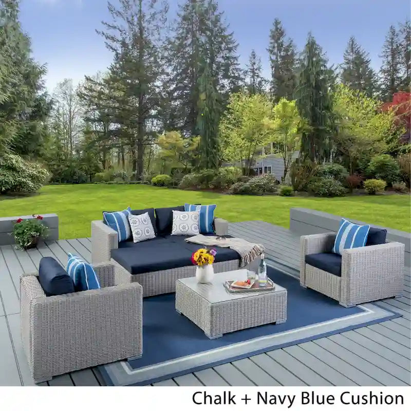 Santa Rosa Outdoor 7-piece Wicker Sectional Sofa Set with Cushions by Christopher Knight Home