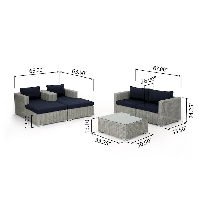 Santa Rosa Outdoor 7-piece Wicker Sectional Sofa Set with Cushions by Christopher Knight Home