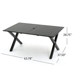 Pabara Outdoor Modern 6 Seater Aluminum Dining Set with Expandable Table by Christopher Knight Home