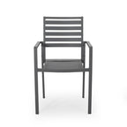 Pabara Outdoor Modern 6 Seater Aluminum Dining Set with Expandable Table by Christopher Knight Home