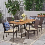 Tatum Outdoor 6-Seater Acacia Wood Dining Set by Christopher Knight Home