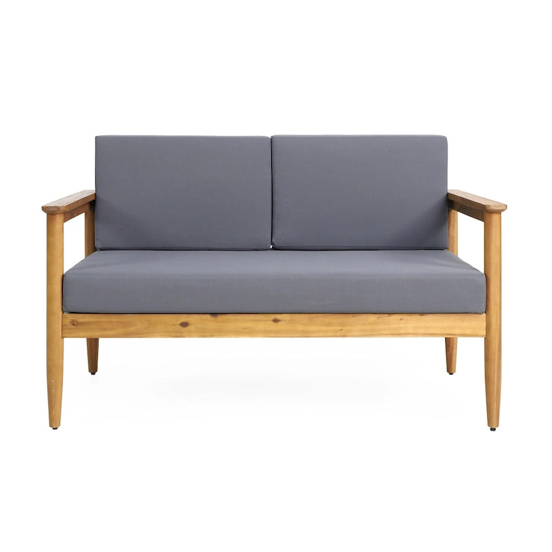Magnolia Outdoor Acacia Wood Loveseat by Christopher Knight Home - 52.75     W x 27.00     D x 25.50     H
