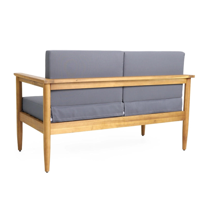 Magnolia Outdoor Acacia Wood Loveseat by Christopher Knight Home - 52.75     W x 27.00     D x 25.50     H