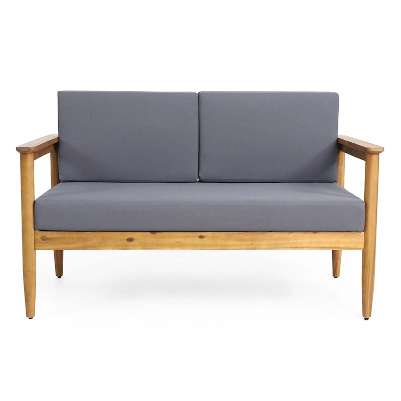 Magnolia Outdoor Acacia Wood Loveseat by Christopher Knight Home - 52.75     W x 27.00     D x 25.50     H