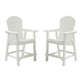 White Outdoor Patio Bar Chairs (Set of 2)