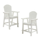 White Outdoor Patio Bar Chairs (Set of 2)