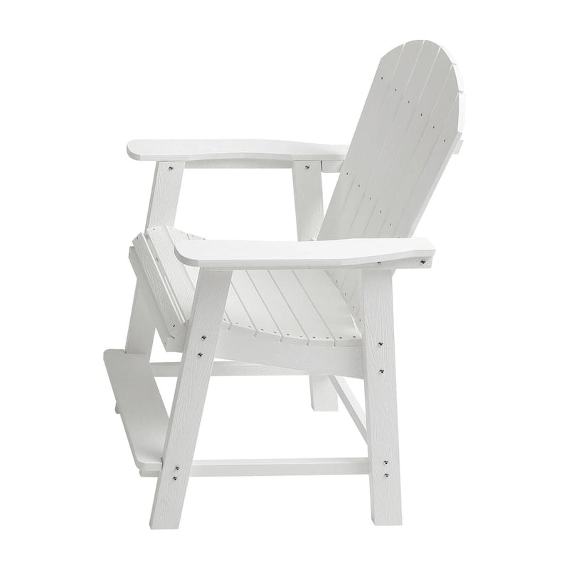 White Outdoor Patio Bar Chairs (Set of 2)