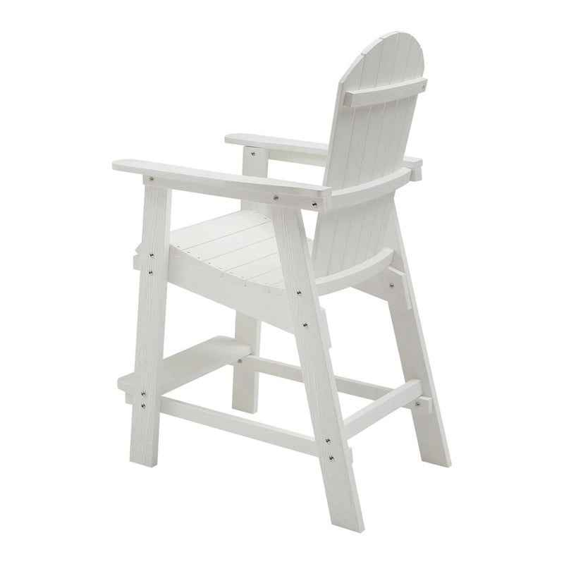 White Outdoor Patio Bar Chairs (Set of 2)