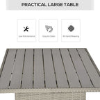 Outsunny 6 PCS Outdoor Patio Dining Table Sets All Weather PE Rattan Sofa Chair Furniture set Indoor Outdoor with Cushions