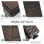 Outsunny 6 PCS Outdoor Patio Dining Table Sets All Weather PE Rattan Sofa Chair Furniture set Indoor Outdoor with Cushions