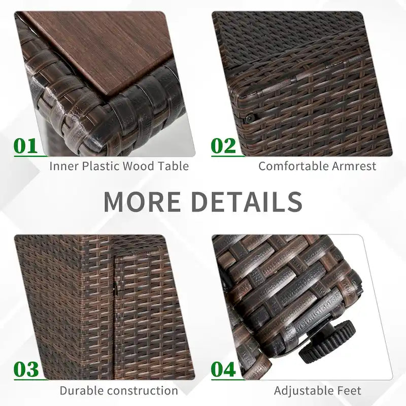 Outsunny 6 PCS Outdoor Patio Dining Table Sets All Weather PE Rattan Sofa Chair Furniture set Indoor Outdoor with Cushions