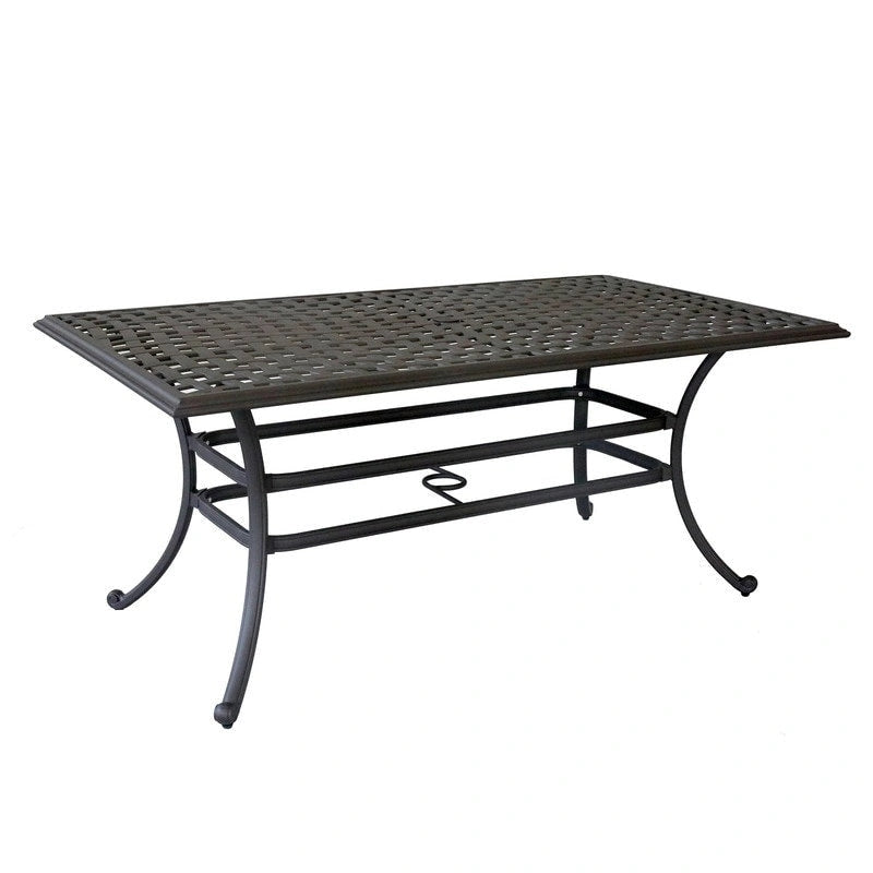 Torino Aluminum 7 Piece Rectangular Dining Set with 6 Arm Chairs - N/A