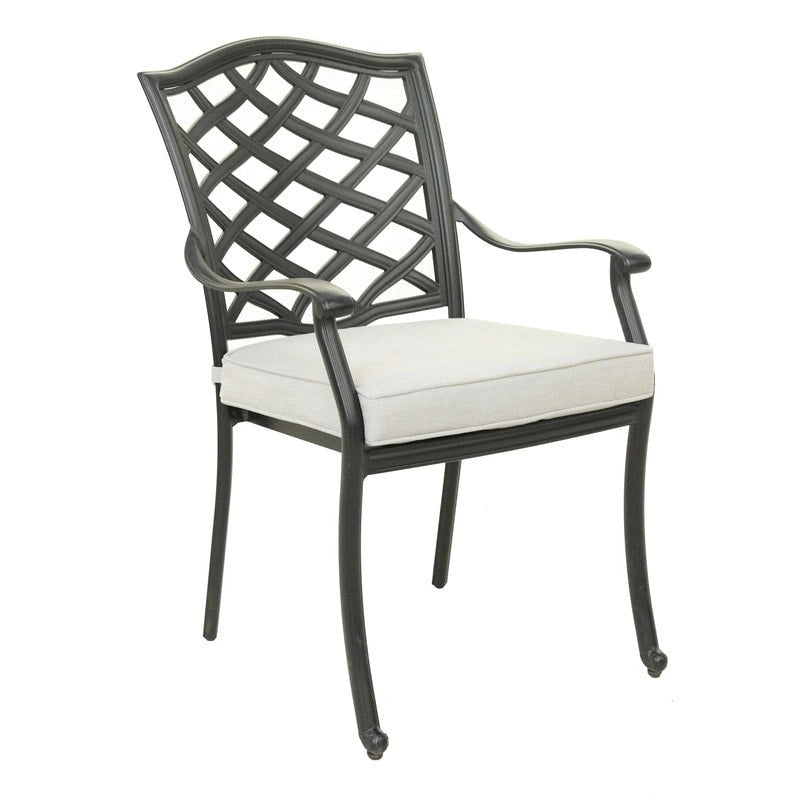 Torino Aluminum 7 Piece Rectangular Dining Set with 6 Arm Chairs - N/A