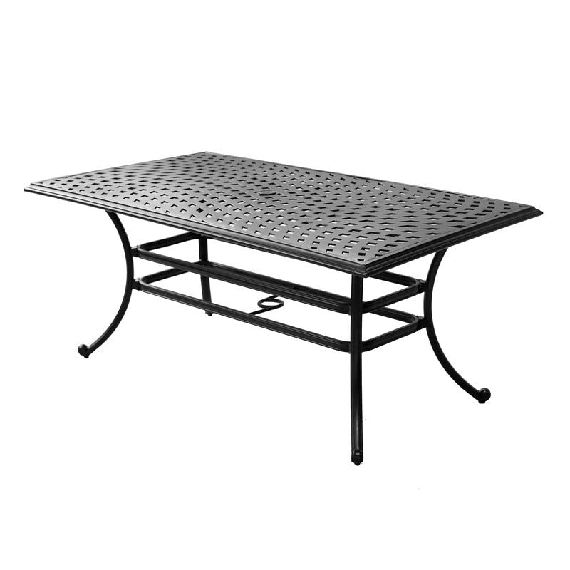 Torino Aluminum 7 Piece Rectangular Dining Set with 6 Arm Chairs - N/A