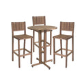 Ibiza 4-Piece Outdoor Bar Table Set Patio Dining Set Eucalyptus Wood Furniture