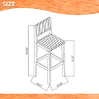 Ibiza 4-Piece Outdoor Bar Table Set Patio Dining Set Eucalyptus Wood Furniture