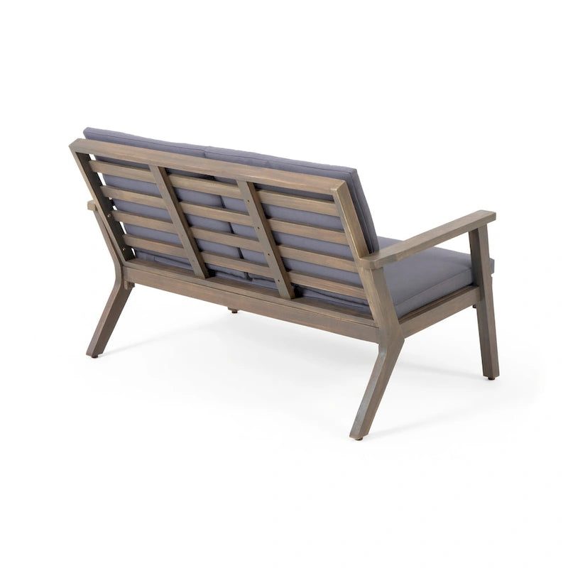 Temecula Outdoor Acacia Wood 4-Seater Chat Set by Christopher Knight Home