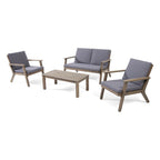 Temecula Outdoor Acacia Wood 4-Seater Chat Set by Christopher Knight Home
