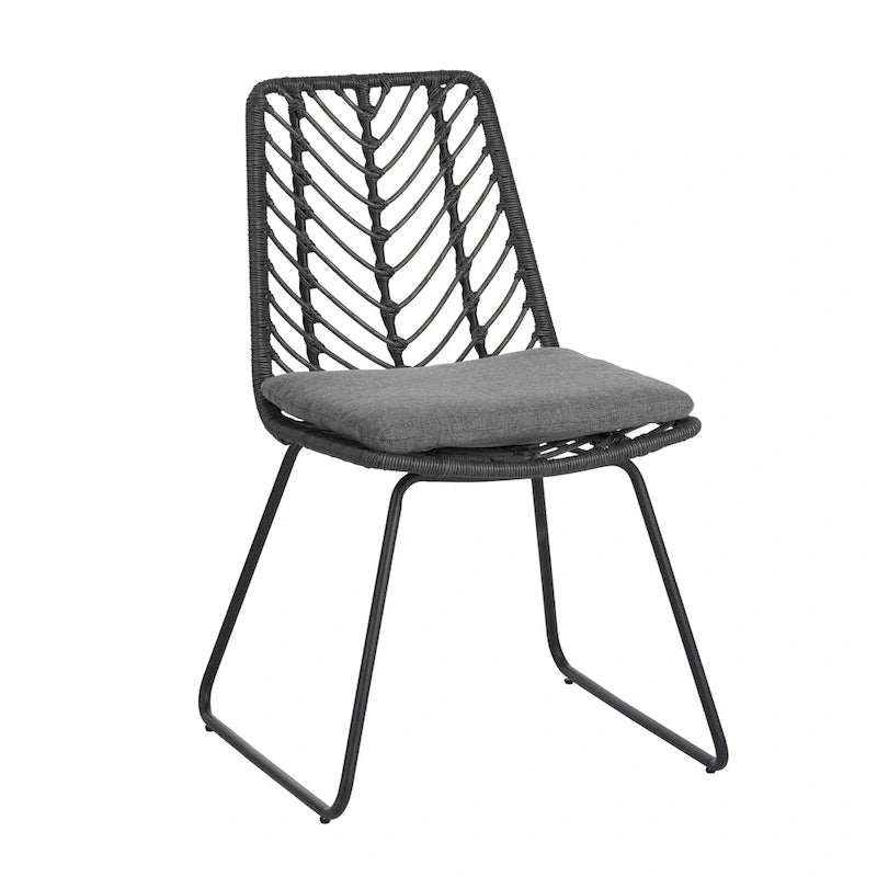 Berrien Outdoor Wicker Outdoor Chairs with Cushion by Christopher Knight Home