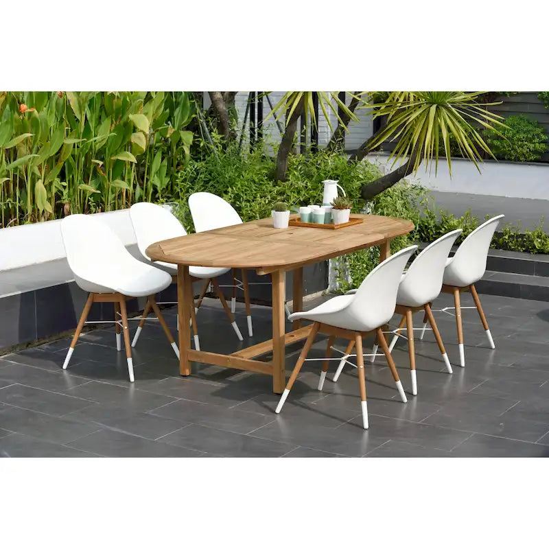 Amazonia FSC Solid Teak Bonita 7pc Extendable Outdoor Patio Dining Set