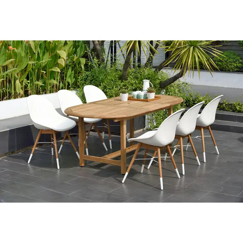 Amazonia FSC Solid Teak Bonita 7pc Extendable Outdoor Patio Dining Set