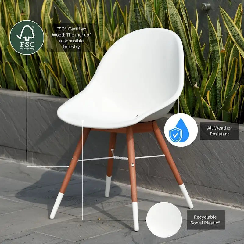 Amazonia FSC Solid Teak Bonita 7pc Extendable Outdoor Patio Dining Set