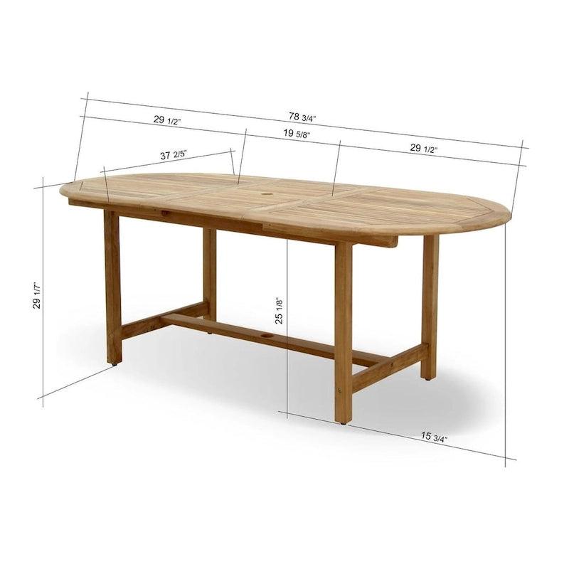 Amazonia FSC Solid Teak Bonita 7pc Extendable Outdoor Patio Dining Set