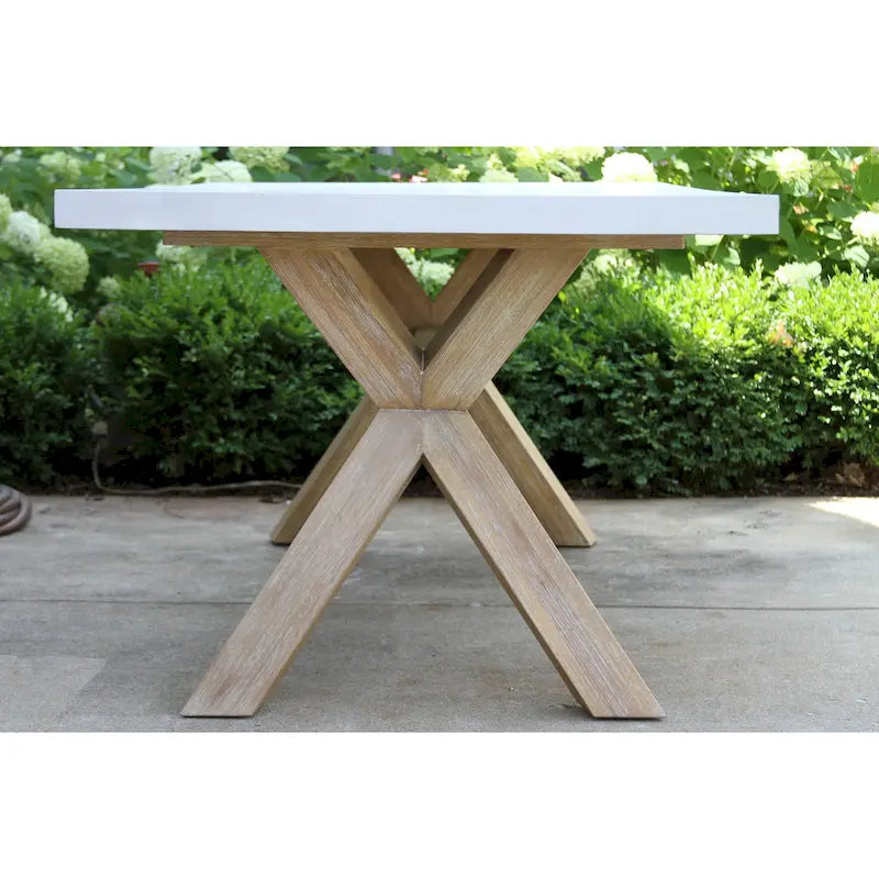 Cordelia 5 pc Ivory Composite and Antique Wash Picnic Table With Captains Chairs