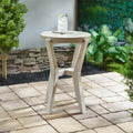 Bali 17     Indoor or Outdoor Cement & Wood Tall Round Side Table - 17    D x 17    W x 22    H