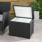 CorLiving Parksville Black Rattan Insulated Cooler Table