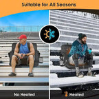Heated Stadium Seats for Bleachers with Back Support and Wide Cushion, Extra Portable Bleacher Seat Foldable Stadium Chair