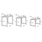 Viro Contemporary Espresso Glass Top Outdoor Nesting Table (Set of 3) by Furniture of America