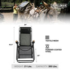 TravelChair Lounge Lizard Black Folding Recliner Chair