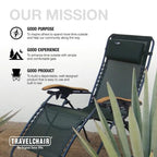 TravelChair Lounge Lizard Black Folding Recliner Chair