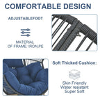 Outdoor Egg Chair with Ottoman with Stand and Cushion