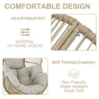 Outdoor Egg Chair with Ottoman with Stand and Cushion