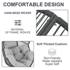 Outdoor Egg Chair with Ottoman with Stand and Cushion