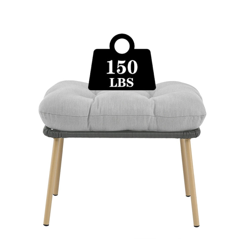 Outdoor Egg Chair with Ottoman with Stand and Cushion