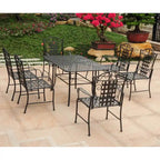 Mandalay 7-Piece Iron Rectangular Dining Set